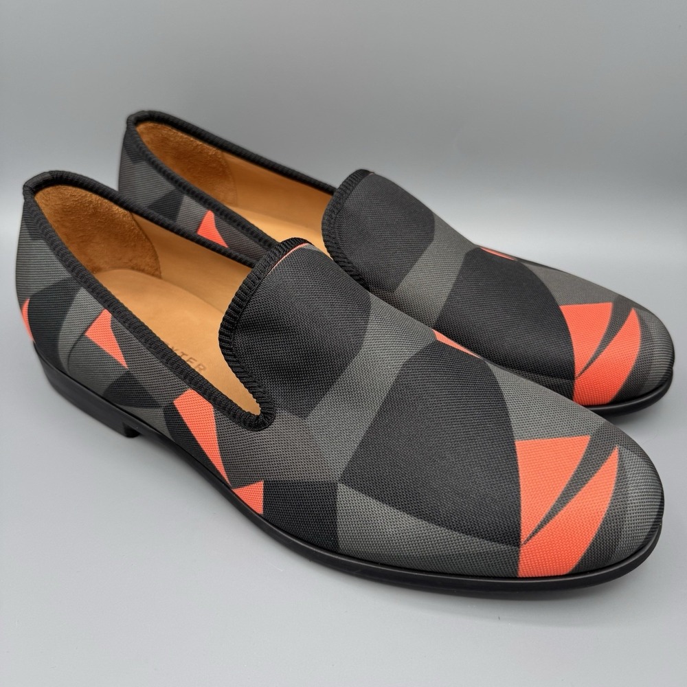 Duke & Dexter Volt Camo English Loafers Black Orange Men's Slip On Size 10